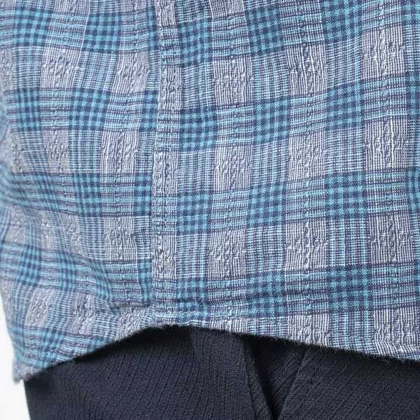 پیراهن رگولار فیت-مردانه-15252619-چهارخانه فیروزه ای-L back