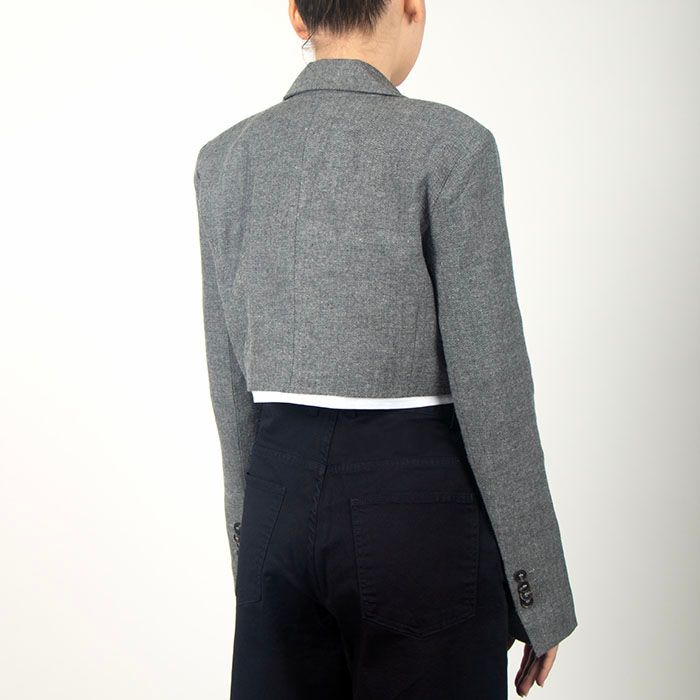 کت کراپ اورسایز-زنانه-68241495-طوسی-L back