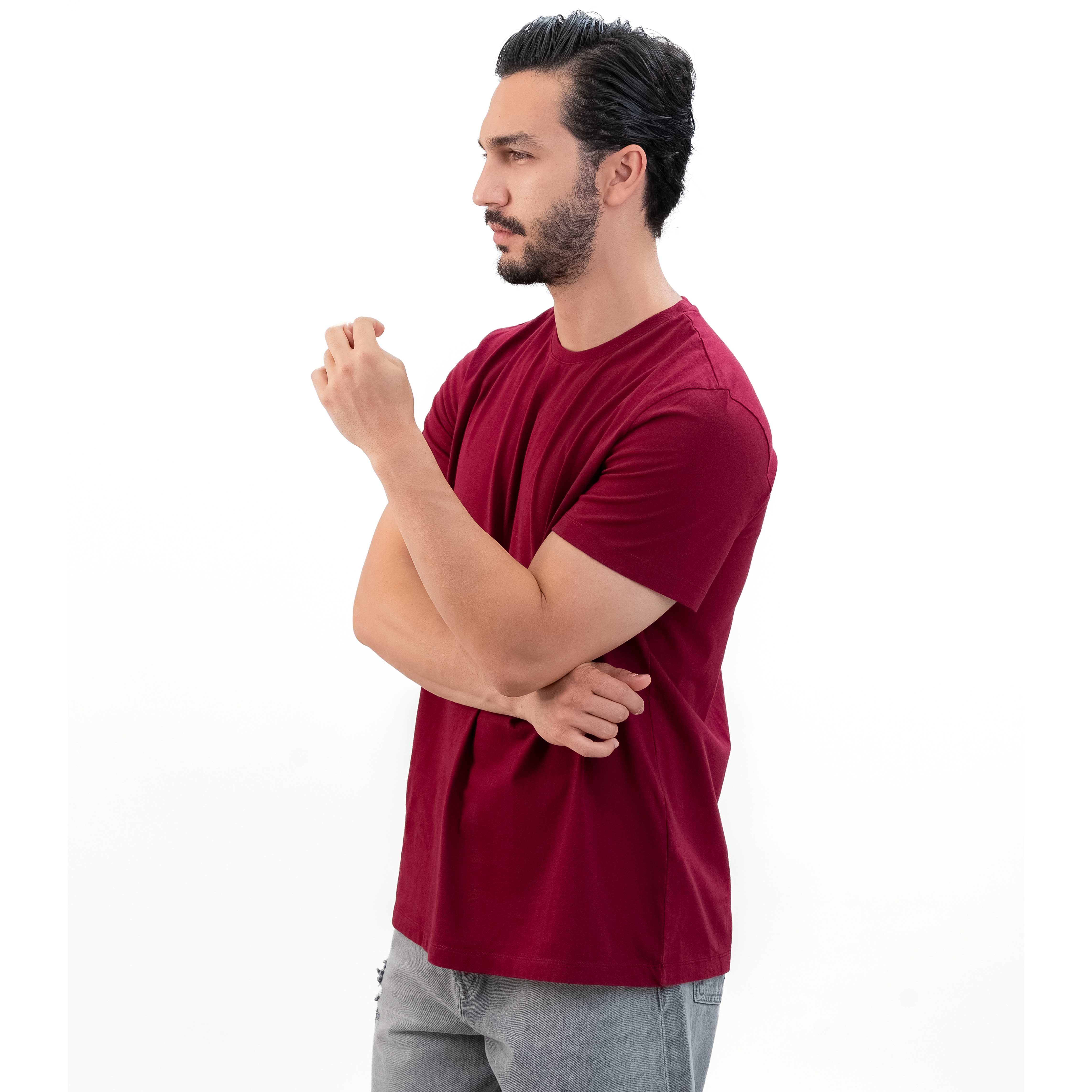 تیشرت بیسیک رگولارفیت-مردانه-15252252-زرشکی-2XL