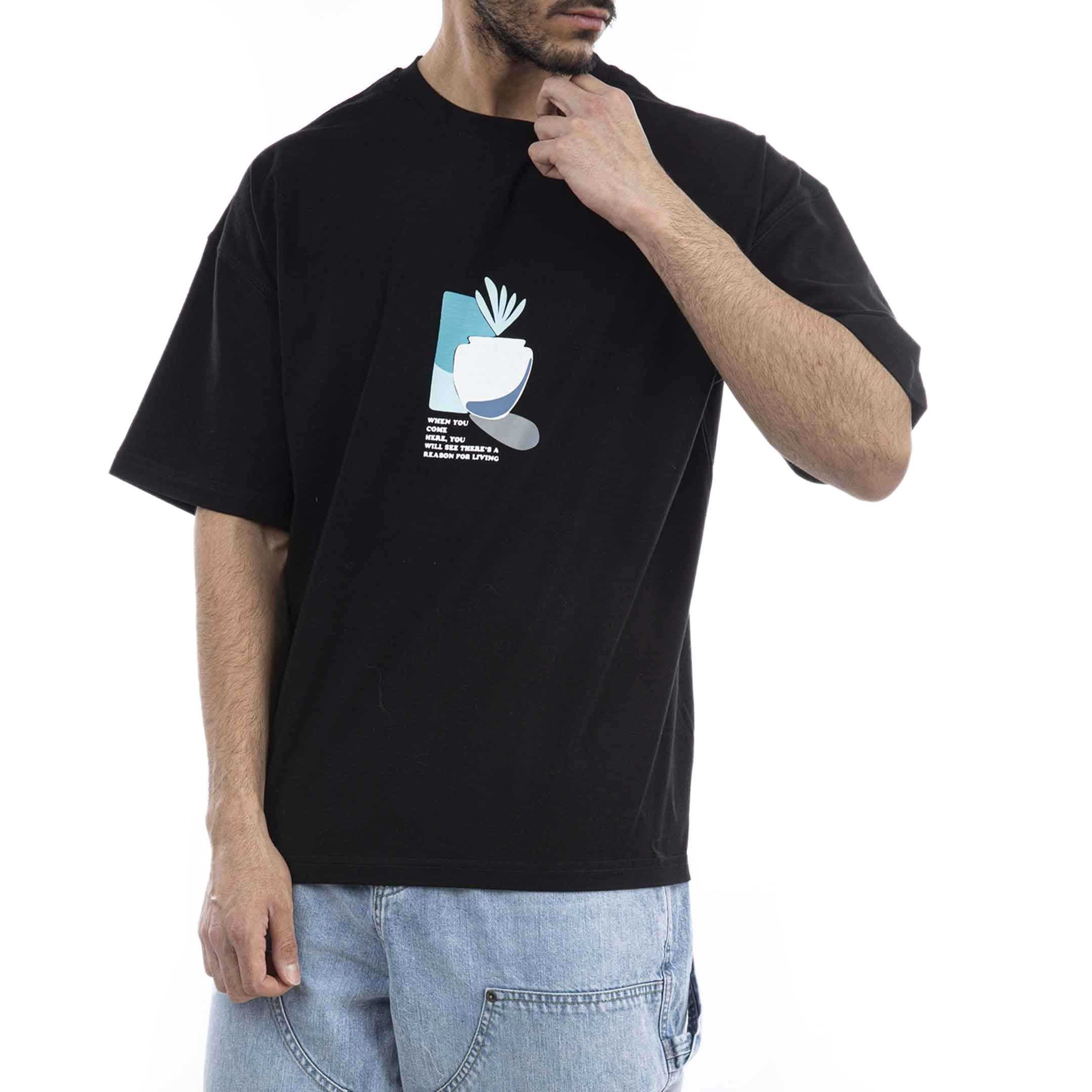 تیشرت اورسایز-مردانه-52242243-مشکی/چندرنگ-M
