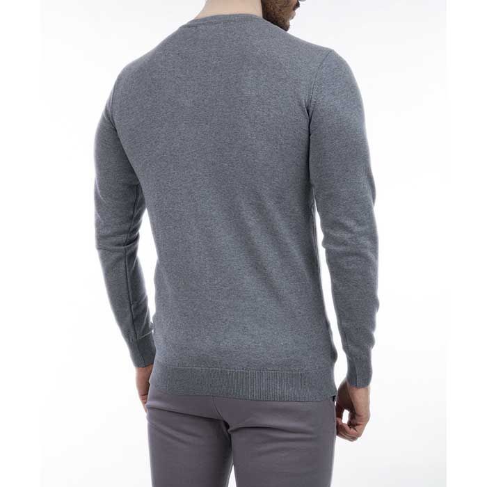 بلوز مردانه- بافت- یقه گرد- BASIC- آرتیکل 1903055-رنگ طوسی -سایز M