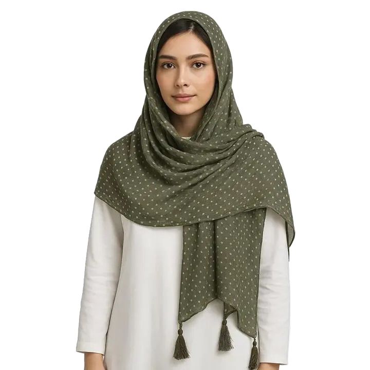شال طرح خال خال-زنانه-39251305-سبز-F