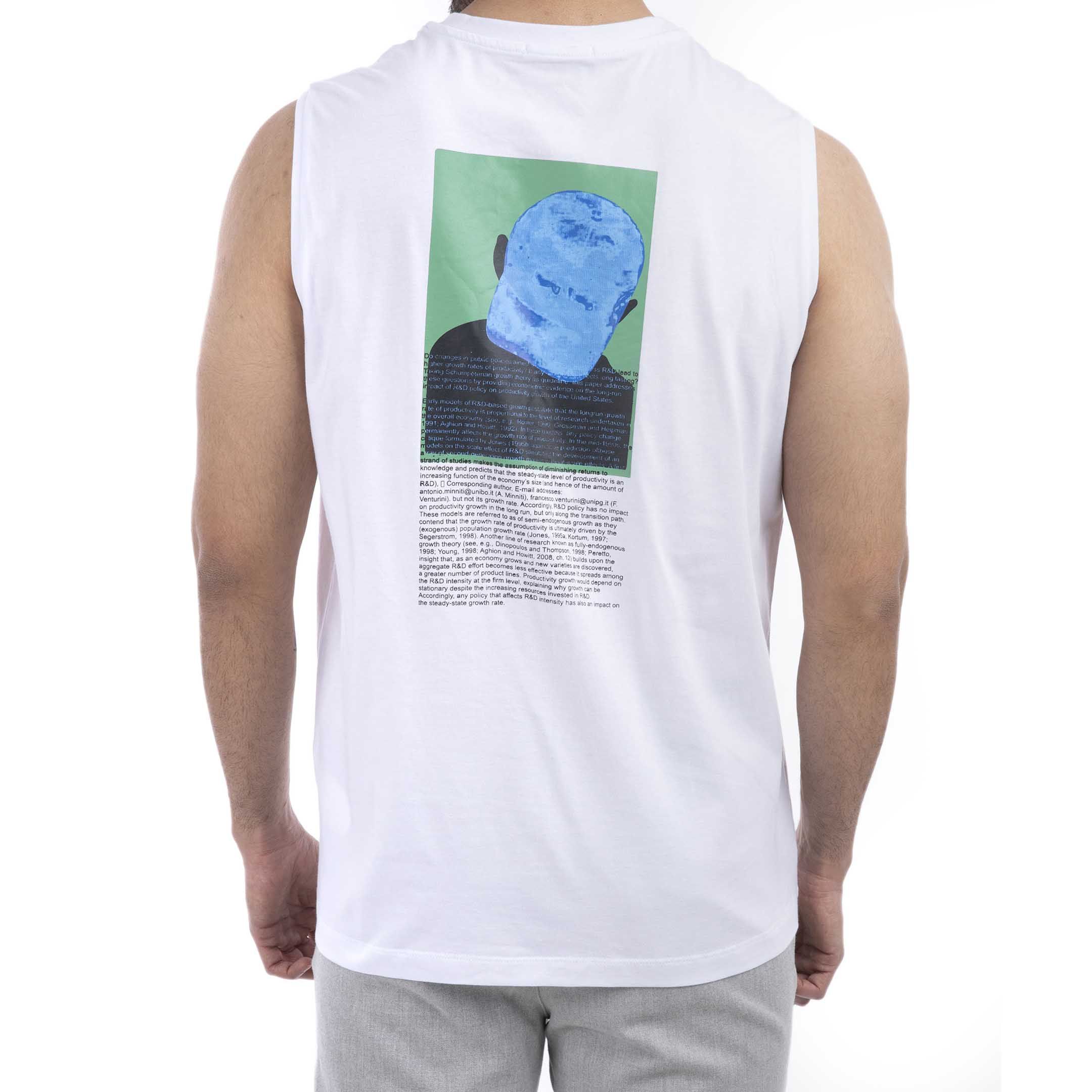 تاپ مردانه- چاپی- طرح آدمک- آرتیکل 2215191-رنگ سفید-سایز M