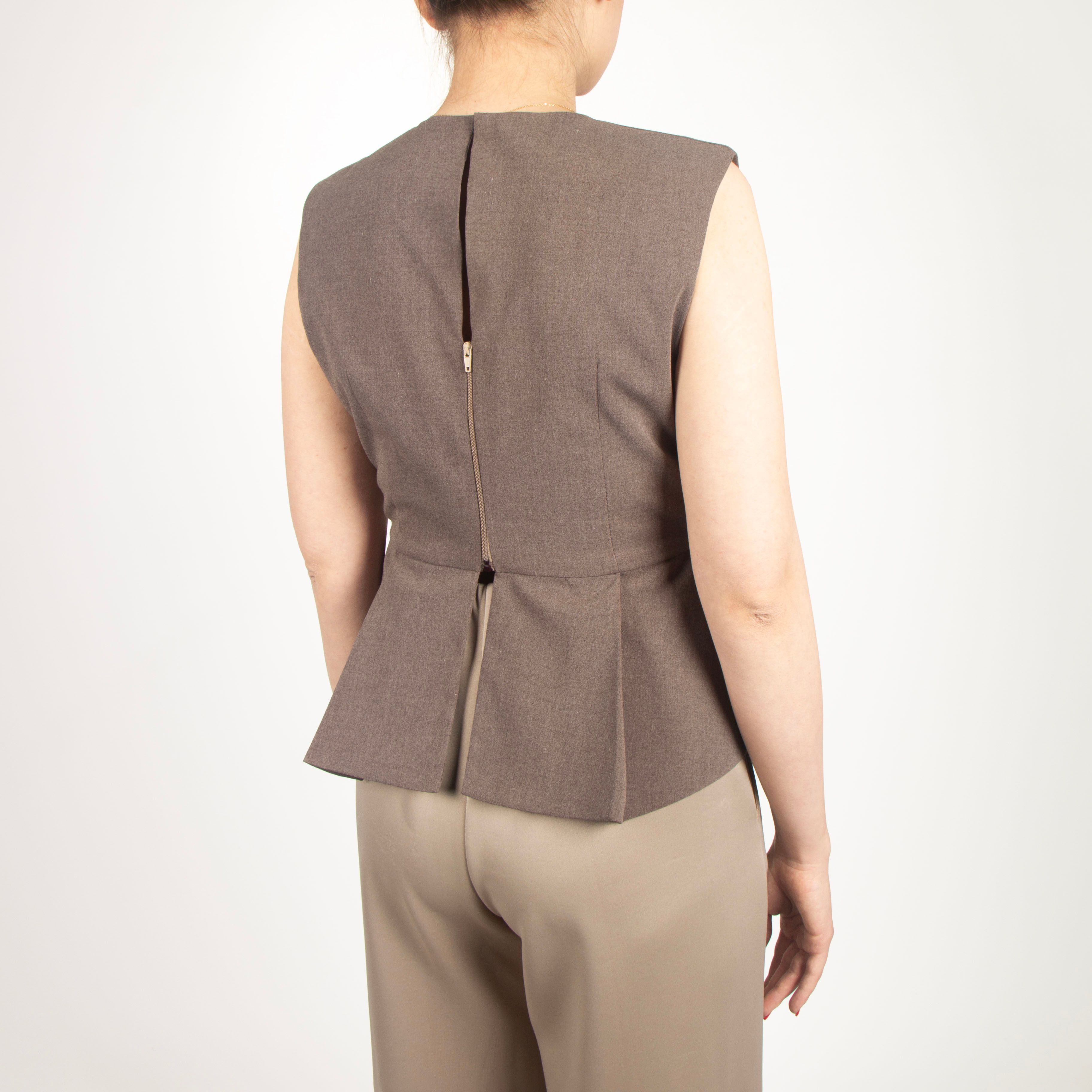 بلوز رگولار فیت-زنانه-15251627-قهوه ای ملانژ-S back