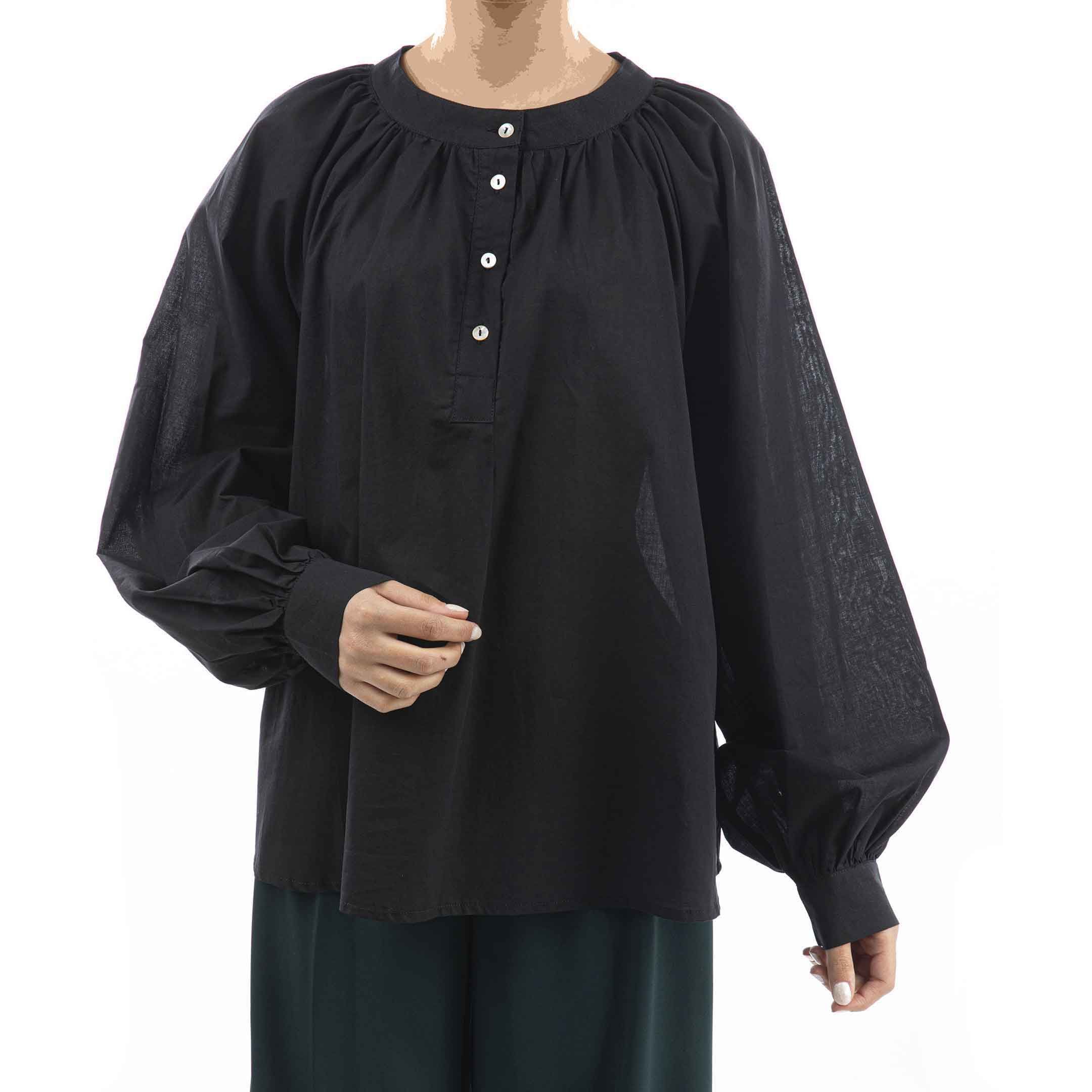 بلوز لوز فیت-زنانه-62241130-مشکی-L/XL