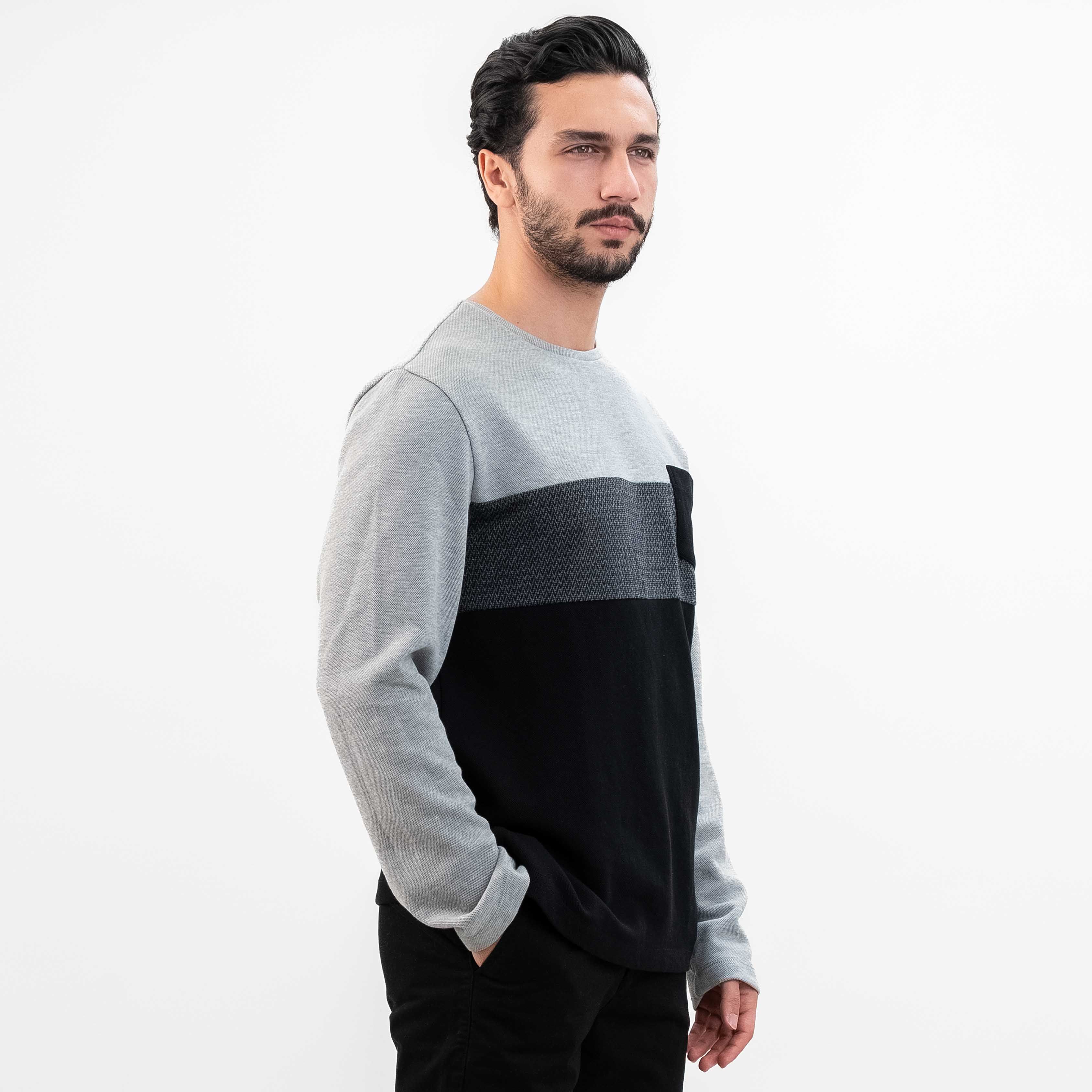تیشرت رگولار فیت-مردانه-15252206-طوسی/چندرنگ-XL