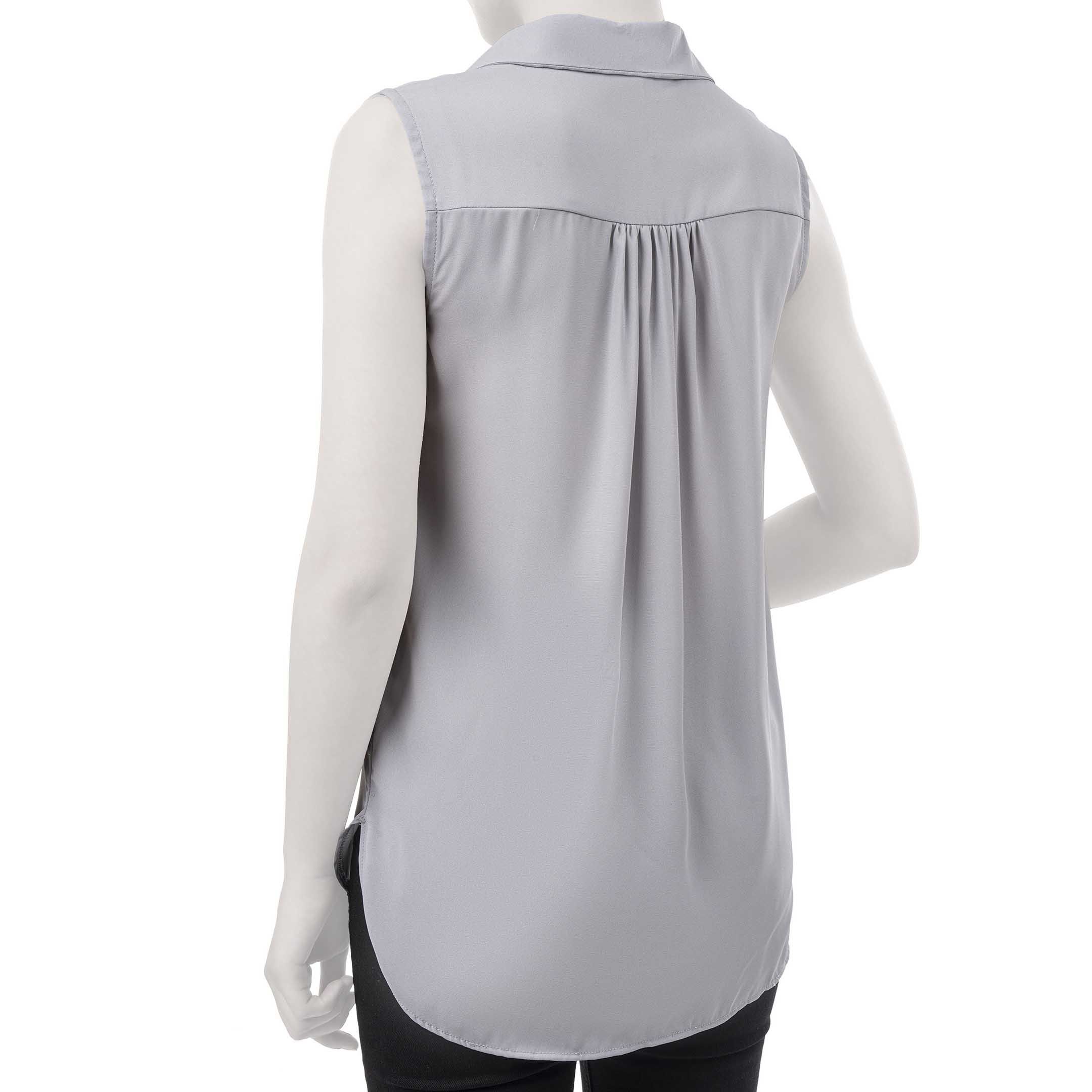 بلوز حلقه ای رگولارفیت-زنانه-15251617-طوسی-S