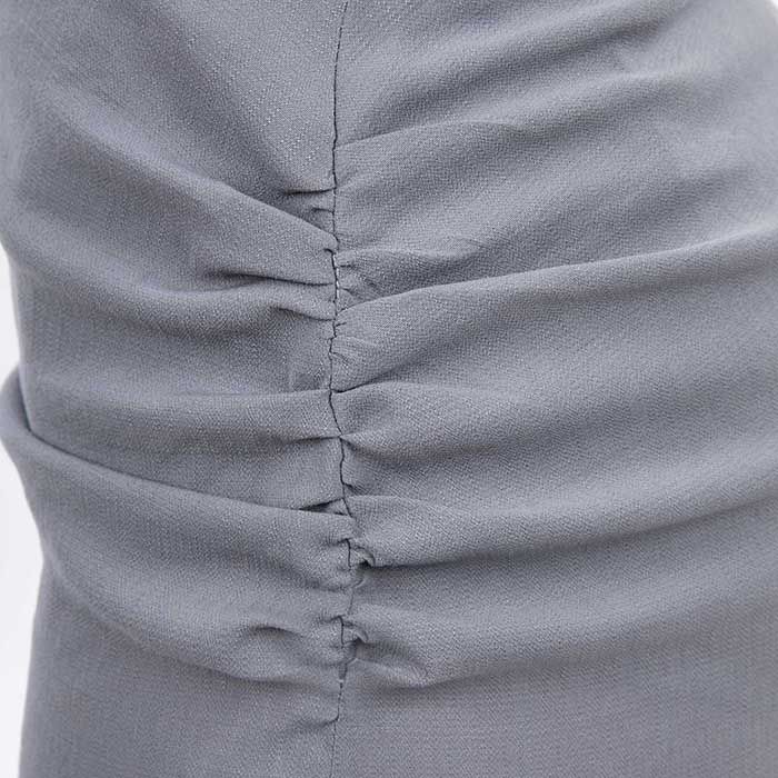 دامن زنانه- بغل چاکدار- آرتیکل 5835173-رنگ طوسی -سایز M back