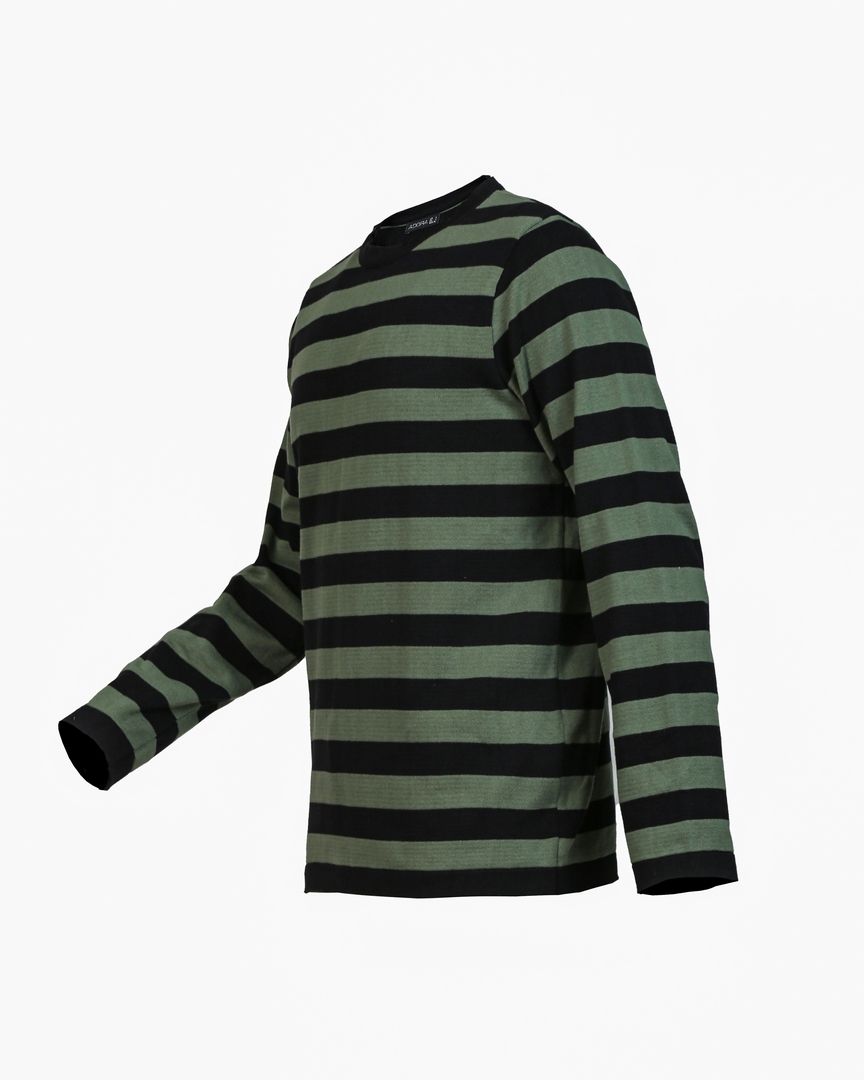 بلوز مردانه - بافت -یقه گرد رینگل-oversize-آرتیکل 1903407-رنگ سبز ارتشی-سایز XL