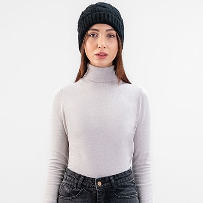 پلیور بافت یقه اسکی اسلیم فیت-زنانه-71251352-طوسی-2XL