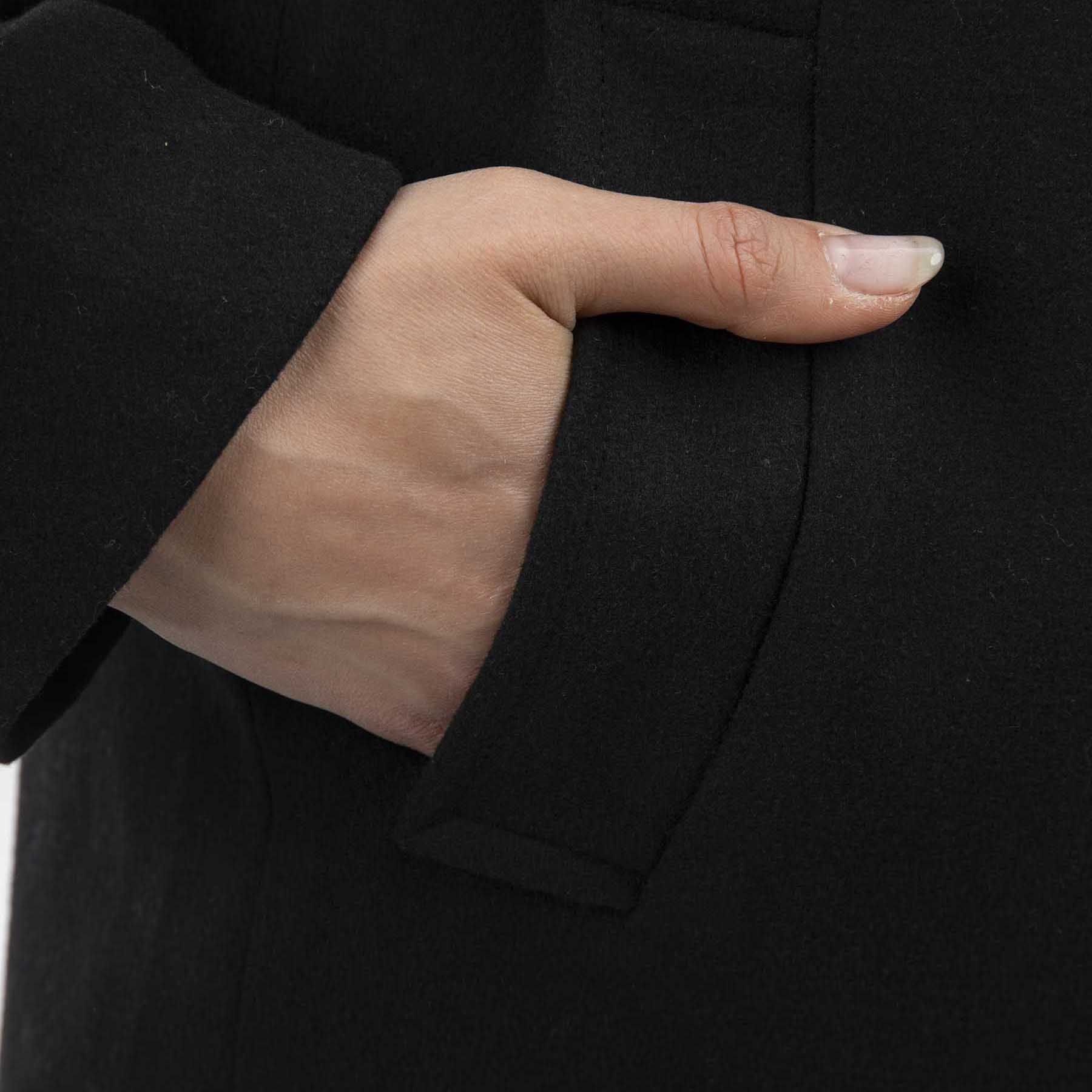 پالتو زنانه- یقه پهن - اورسایز-آرتیکل 7461531-رنگ مشکی-سایز XL back