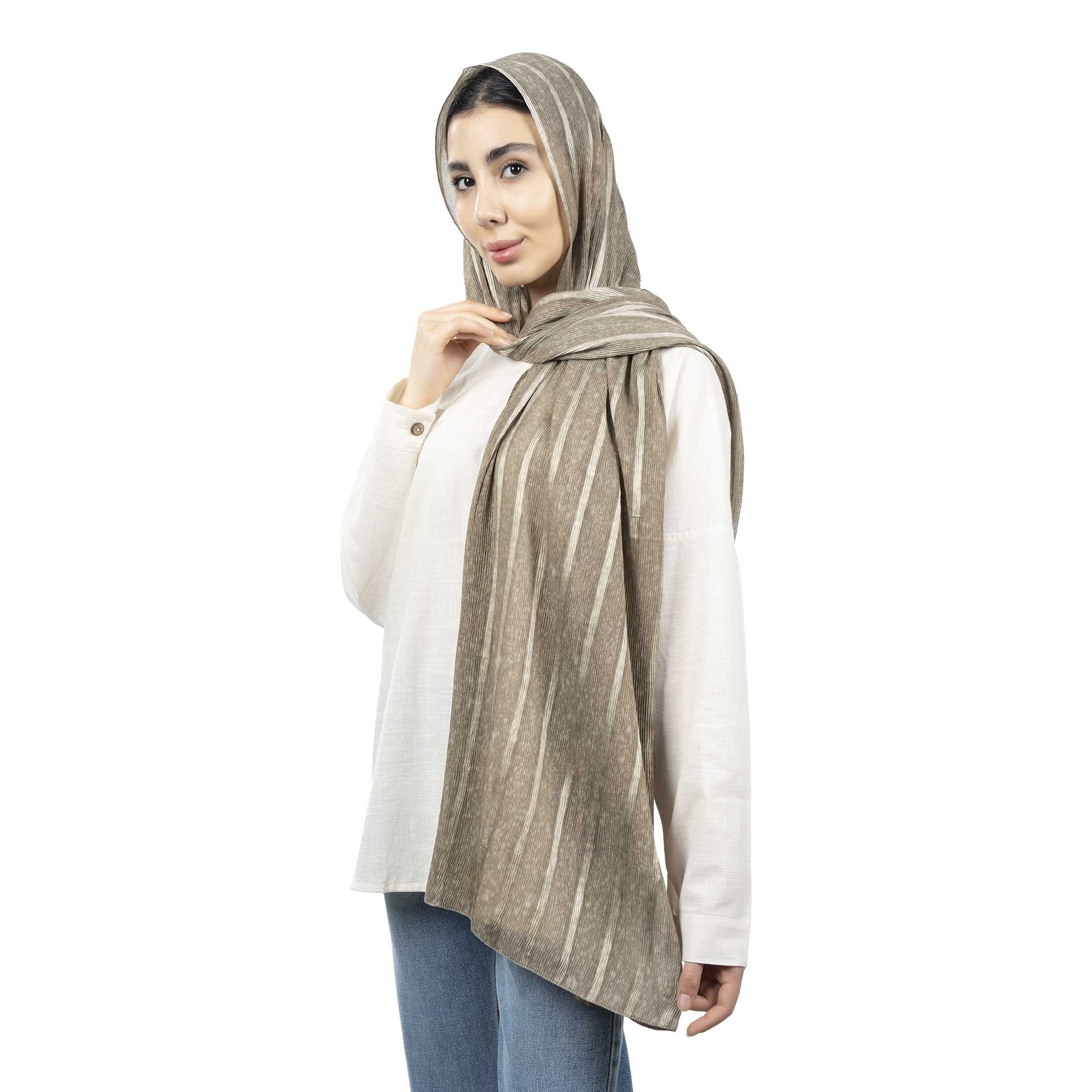 شال طرح راه راه-زنانه-39251738-سبز-F