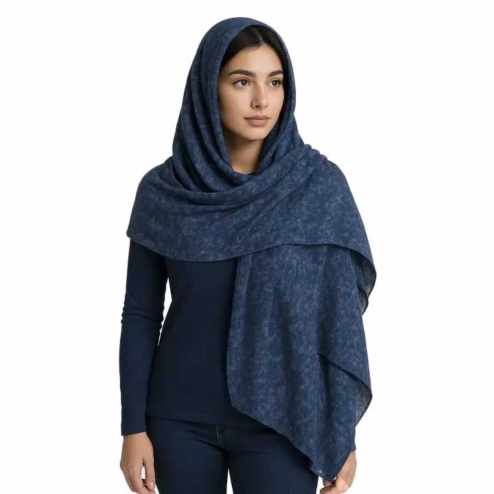 شال طرح سایه دار-زنانه-39251306-سرمه ای-F