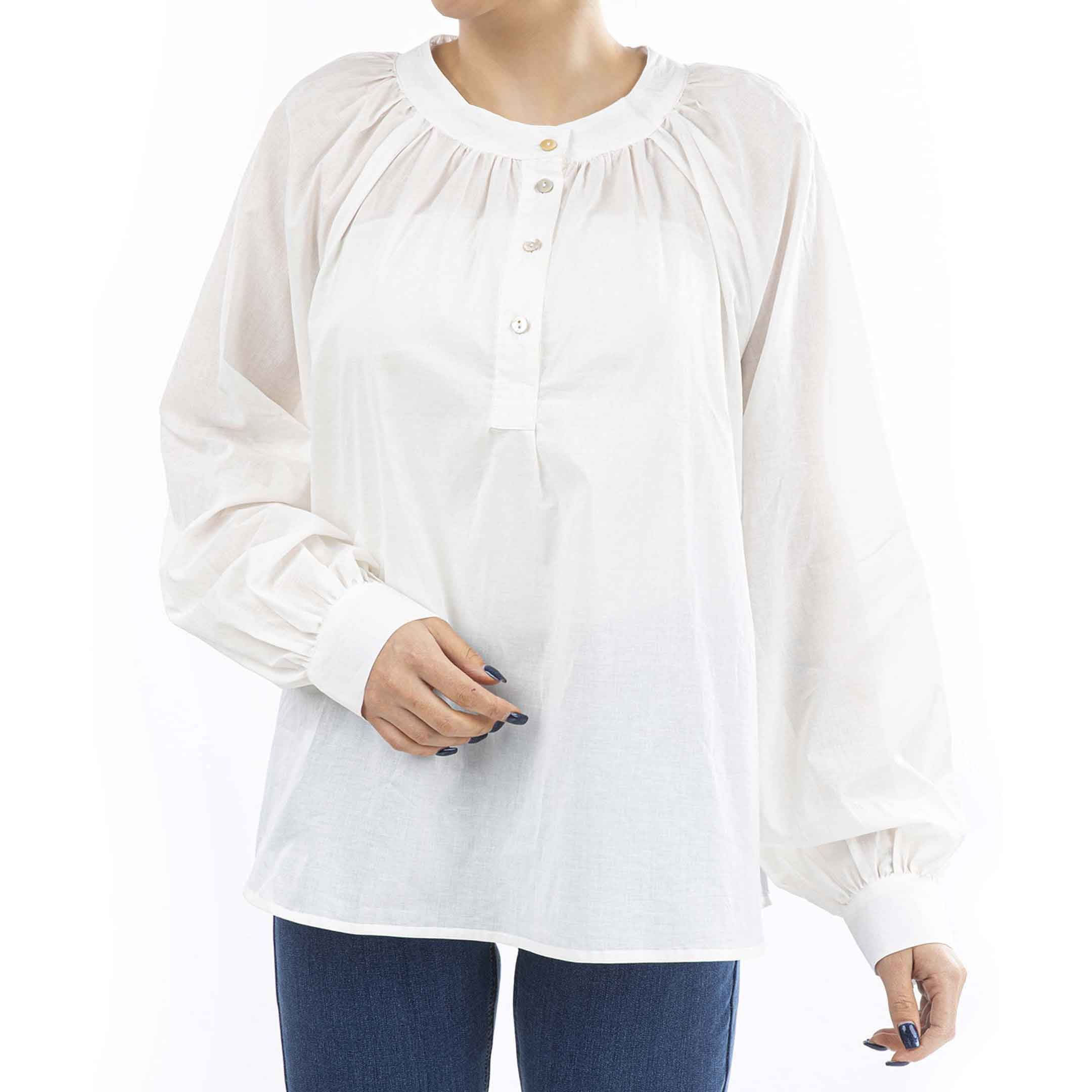 بلوز لوز فیت-زنانه-62241130-سفید-S/M