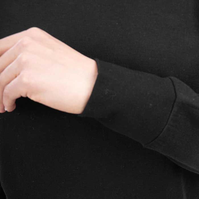 سویشرت زنانه- یقه گرد- اورسایز-آرتیکل 7015445-رنگ مشکی-سایز S