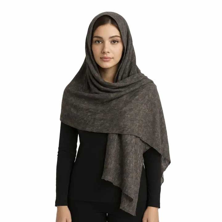 شال طرح سایه دار-زنانه-39251306-قهوه ای تیره-F