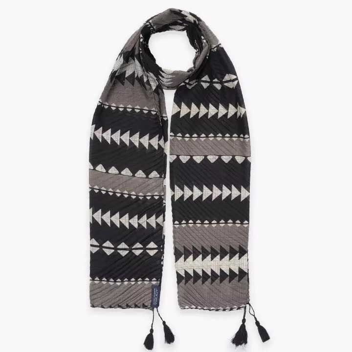 شال طرح هندسی-زنانه-39251767-مشکی/کرم 4-F