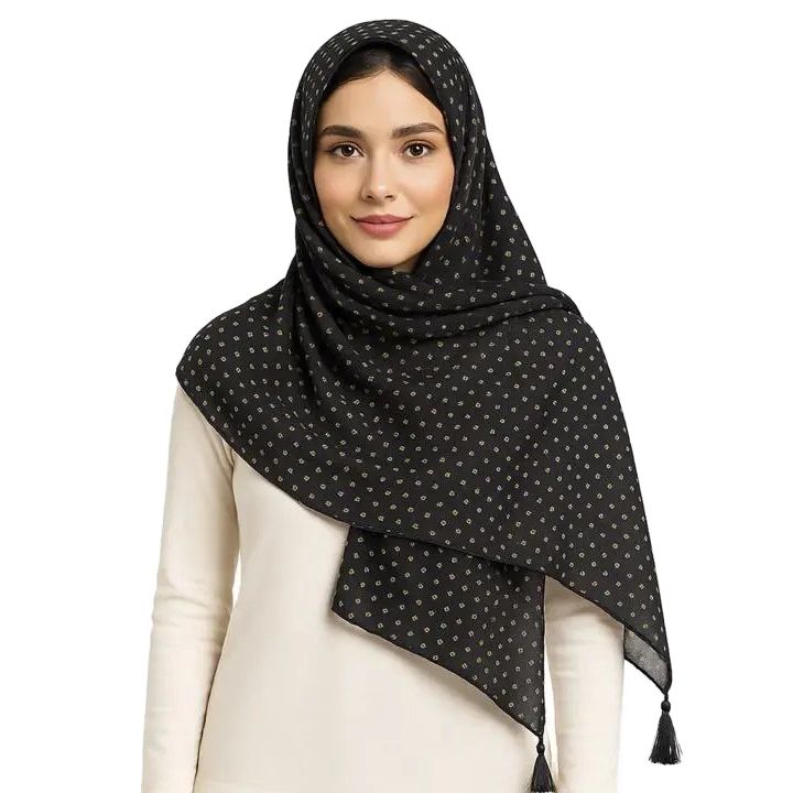 شال طرح خال خال-زنانه-39251305-دودی-F