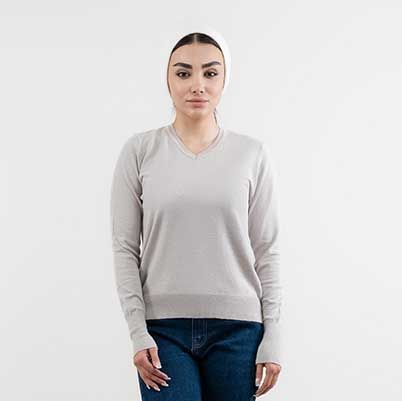 پلیور بافت اسلیم فیت یقه هفت-زنانه-71251350-طوسی-S
