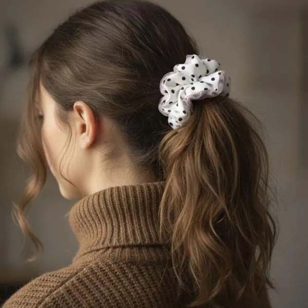 کش موی پارچه ای-زنانه-15251347-خال خالی-F back