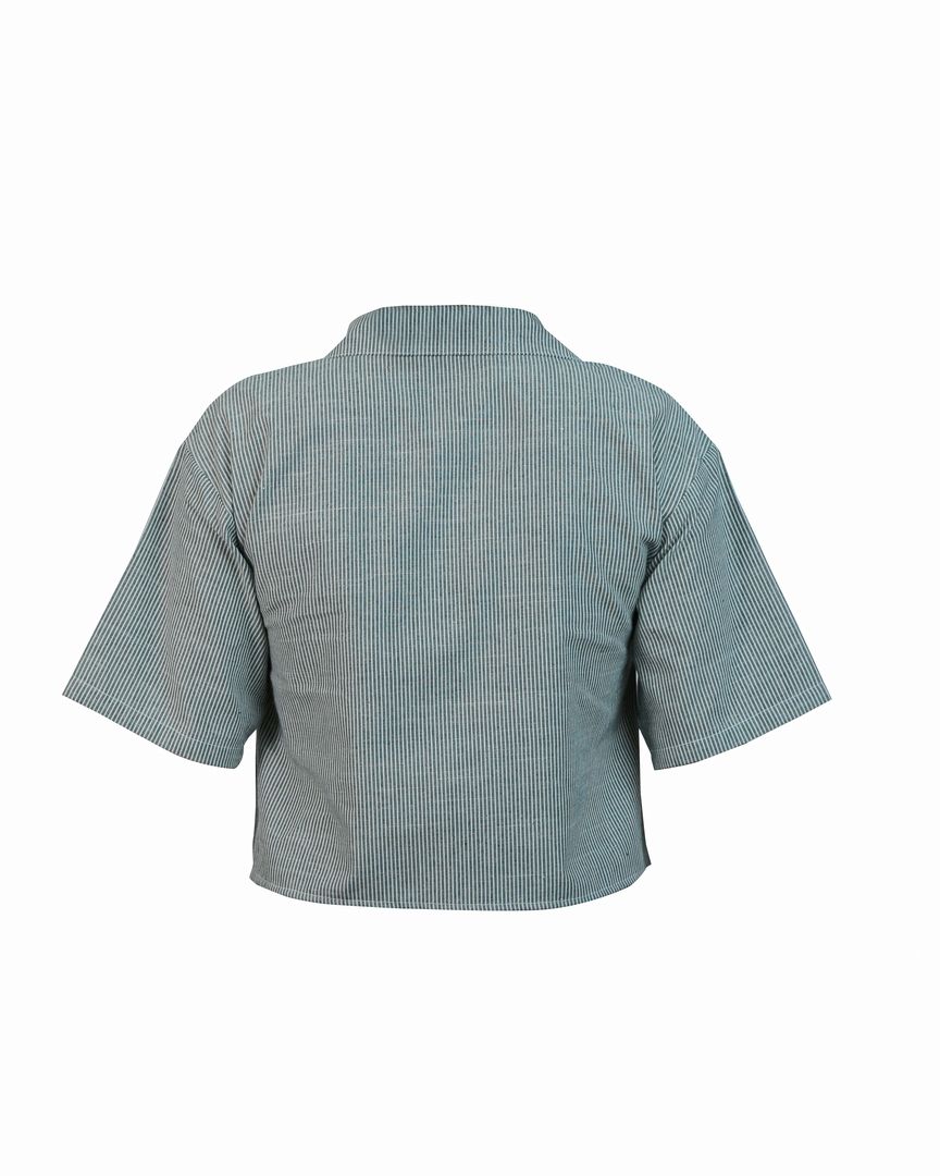 پیراهن کراپ اورسایز-زنانه-62241100-سفید/سبز-XL back