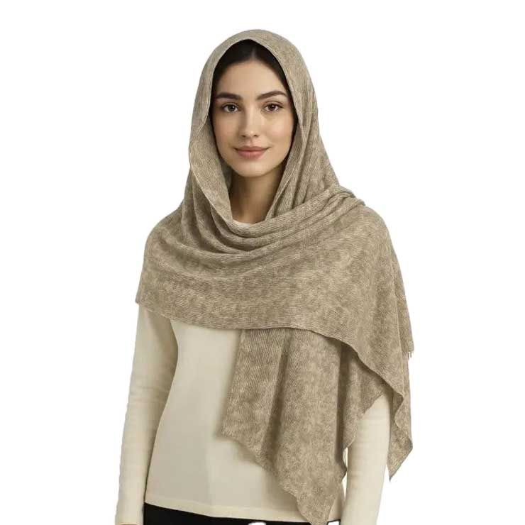 شال طرح سایه دار-زنانه-39251306-کرم خاکی روشن-F